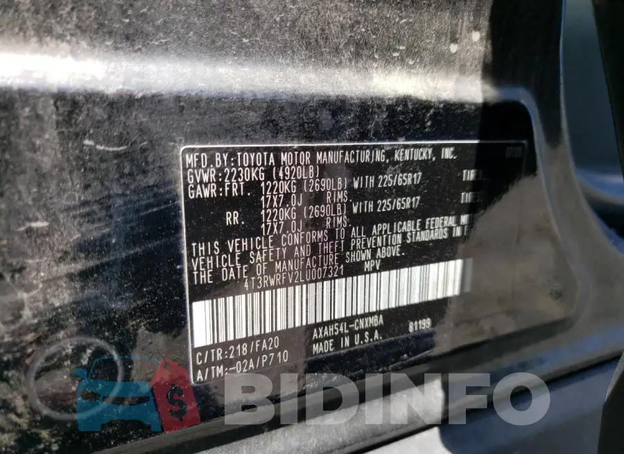 4T3RWRFV2LU007321 Photo# 13