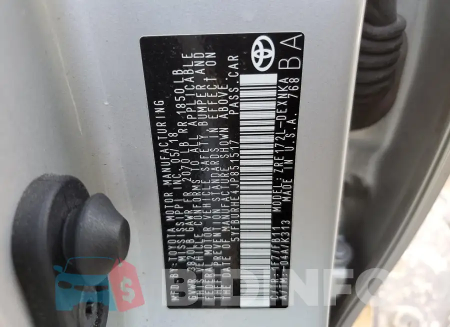 5YFBURHE4JP851517 Photo# 12