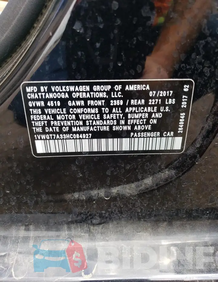 1VWGT7A33HC084927 Photo# 12