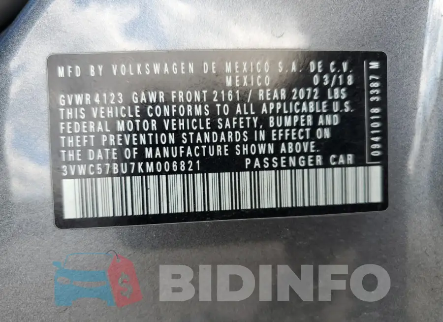 3VWC57BU7KM006821 Photo# 12