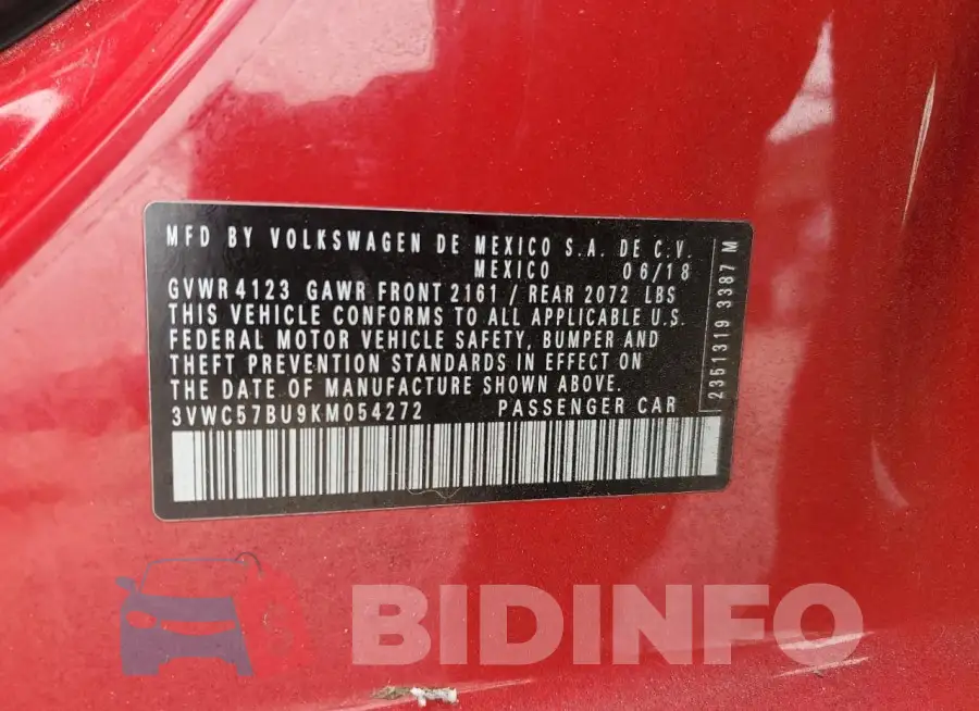 3VWC57BU9KM054272 Photo# 10