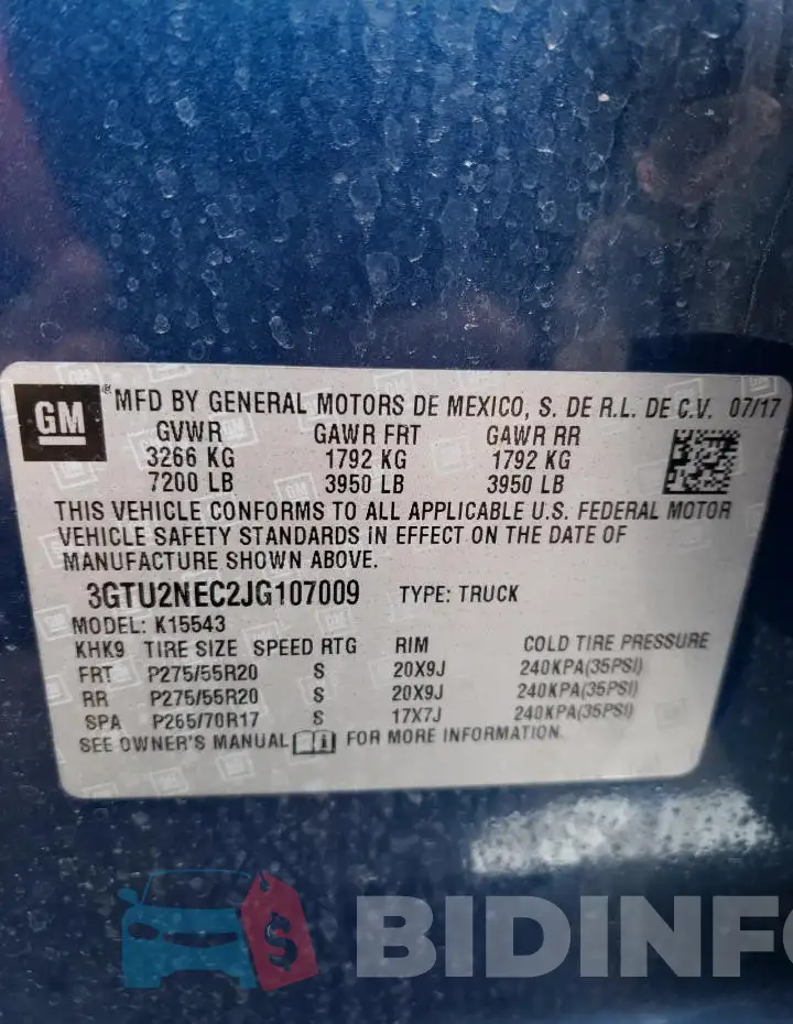 3GTU2NEC2JG107009 Photo# 13