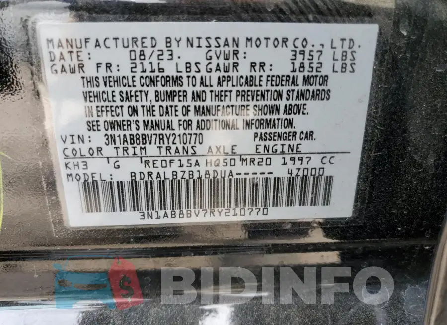 3N1AB8BV7RY210770 Photo# 12