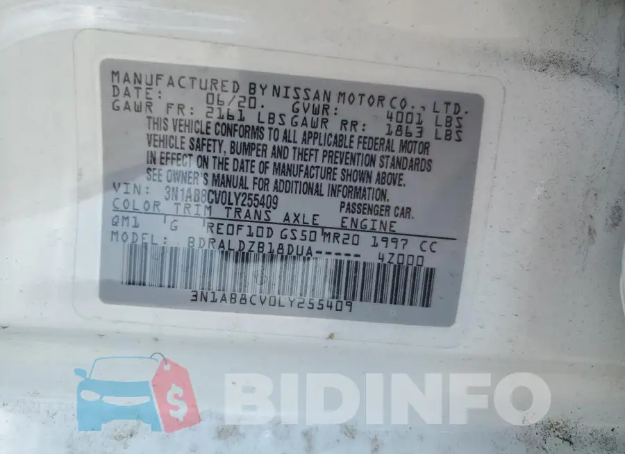 3N1AB8CV0LY255409 Photo# 12