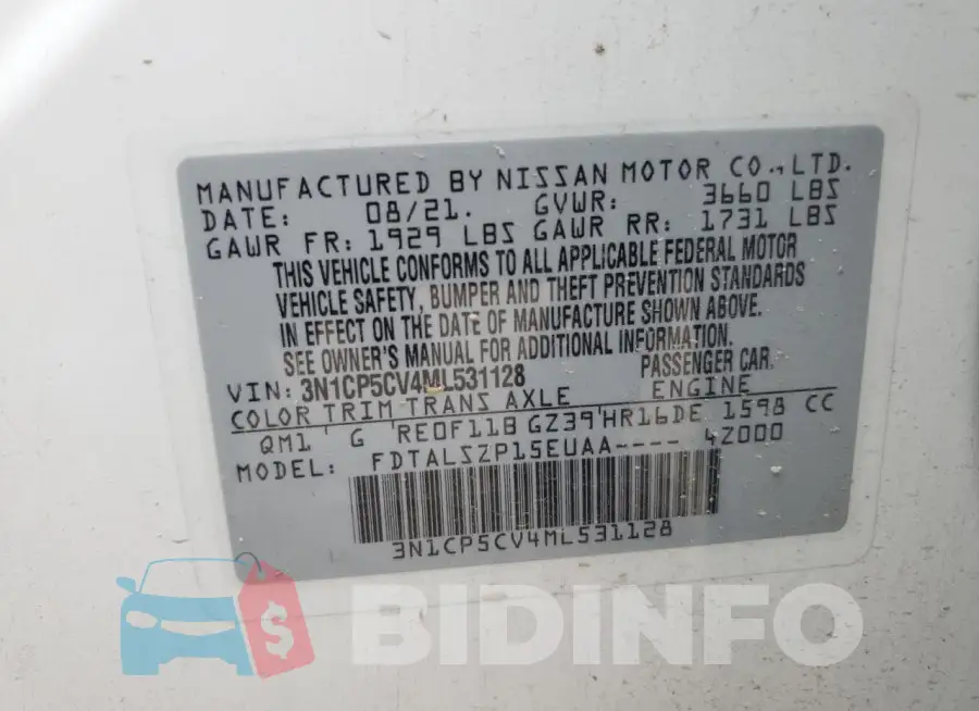 3N1CP5CV4ML531128 Photo# 13