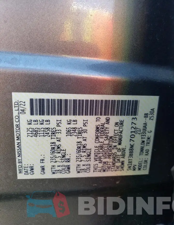 5N1BT3BB8NC701273 Photo# 14