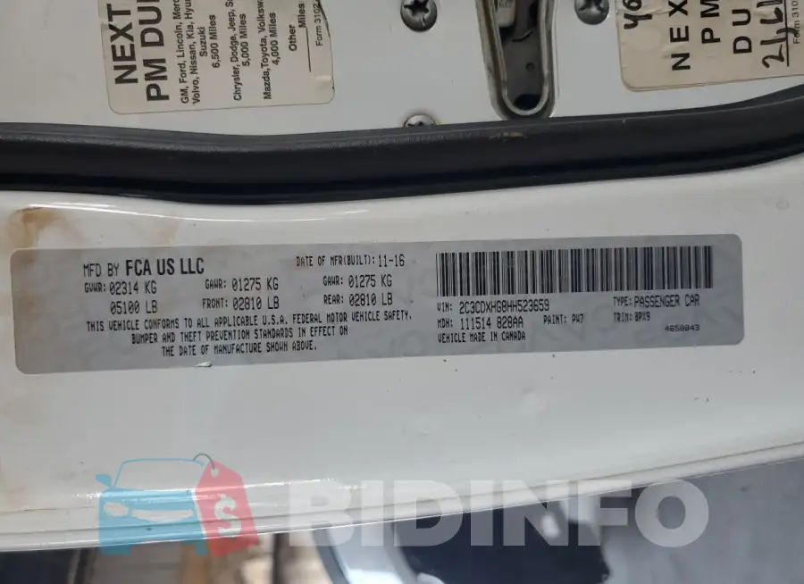 2C3CDXHG8HH523659 Photo# 12