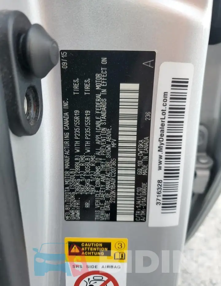 2T2ZK1BA0FC207365 Photo# 13