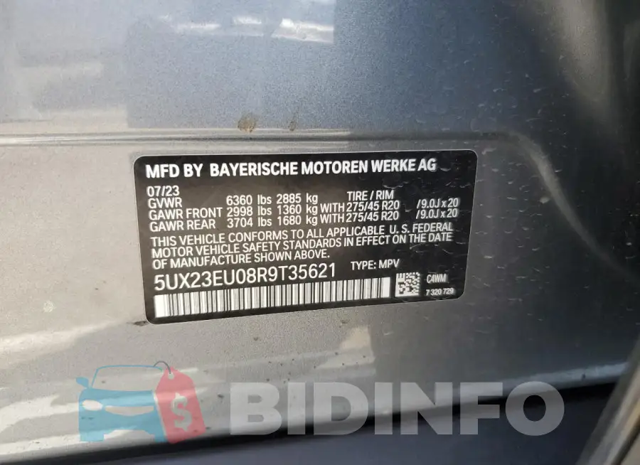 5UX23EU08R9T35621 Photo# 13