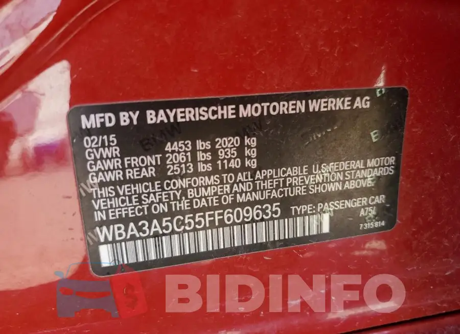 WBA3A5C55FF609635 Photo# 12