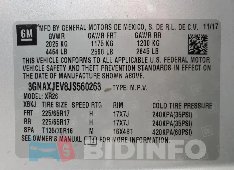 3GNAXJEV8JS560263 Photo# 13