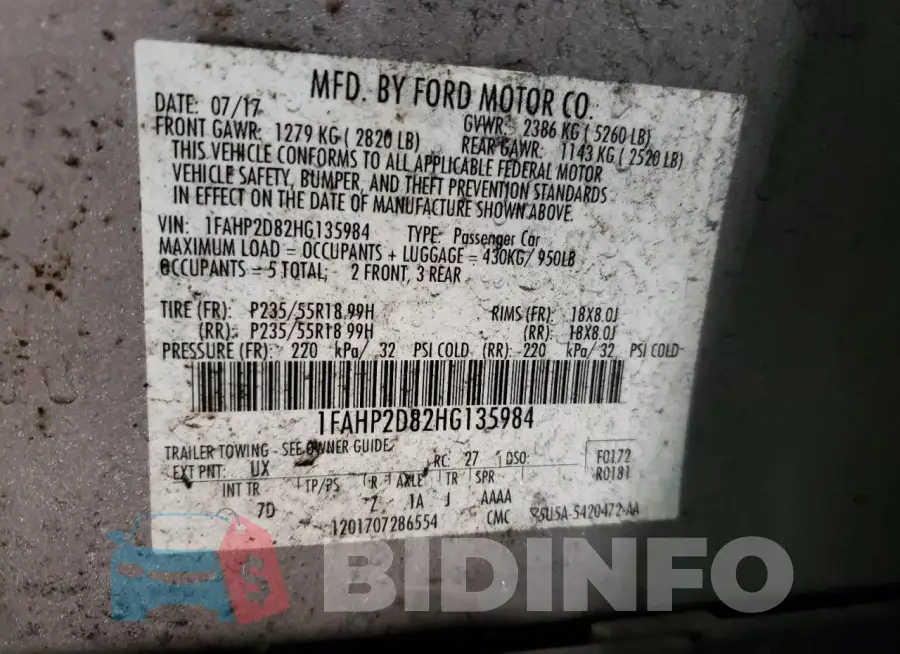 1FAHP2D82HG135984 Photo# 12
