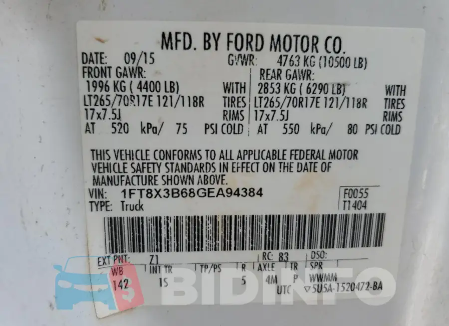 1FT8X3B68GEA94384 Photo# 12