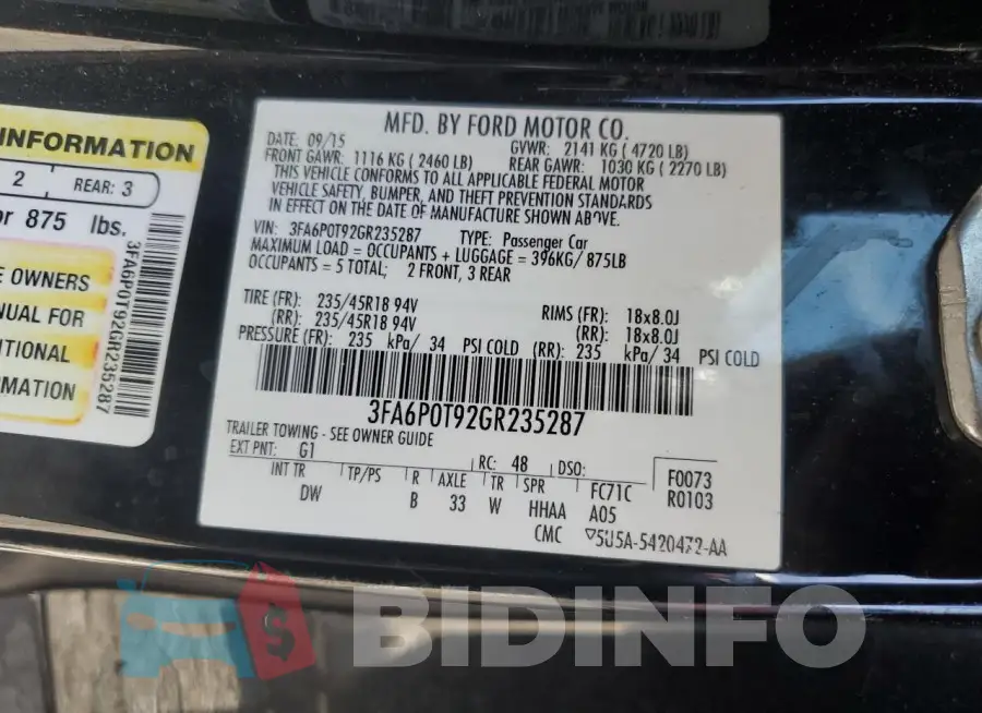 3FA6P0T92GR235287 Photo# 13