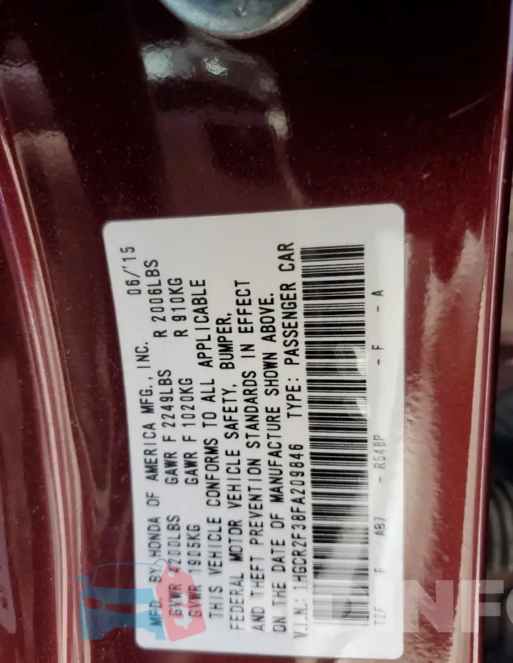 1HGCR2F38FA209846 Photo# 13