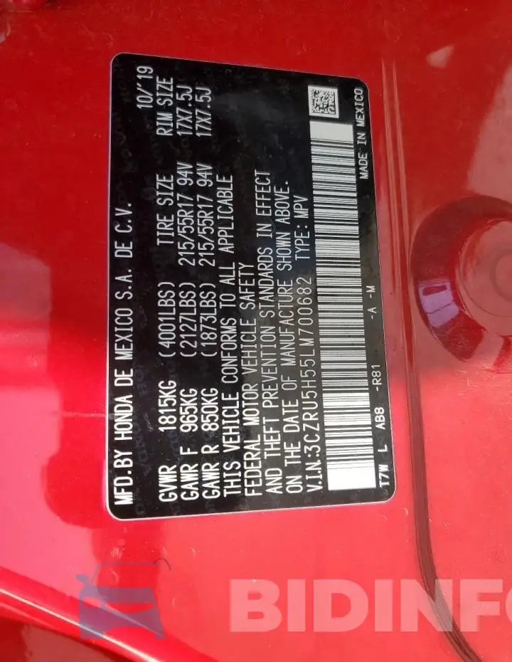 3CZRU5H55LM700682 Photo# 12