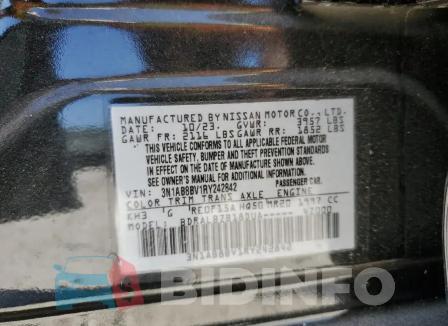 3N1AB8BV1RY242842 Photo# 12