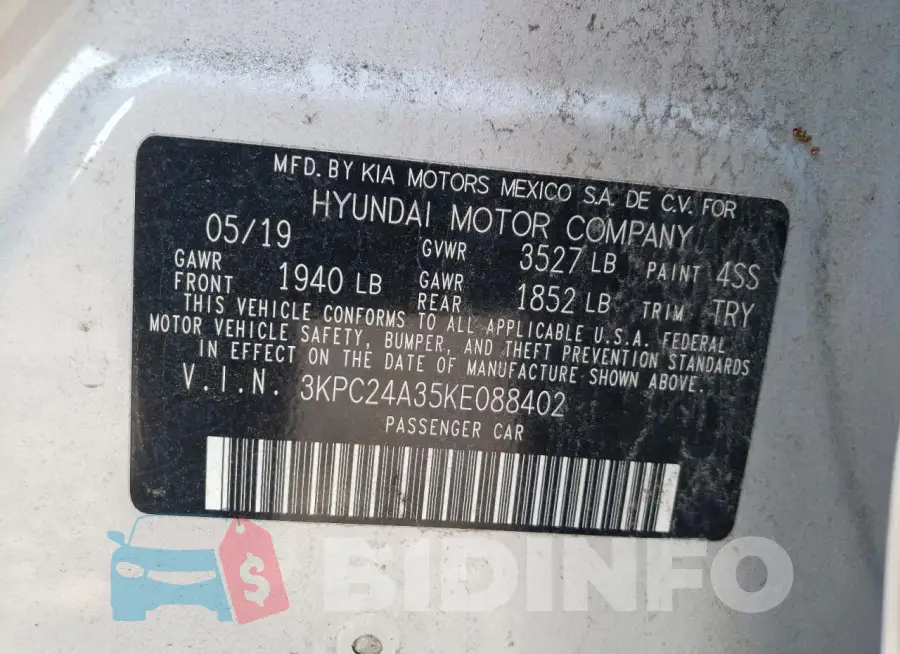 3KPC24A35KE088402 Photo# 12