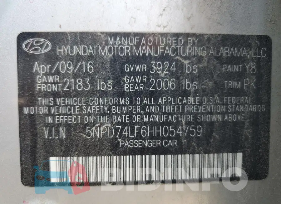 5NPD74LF6HH054759 Photo# 12