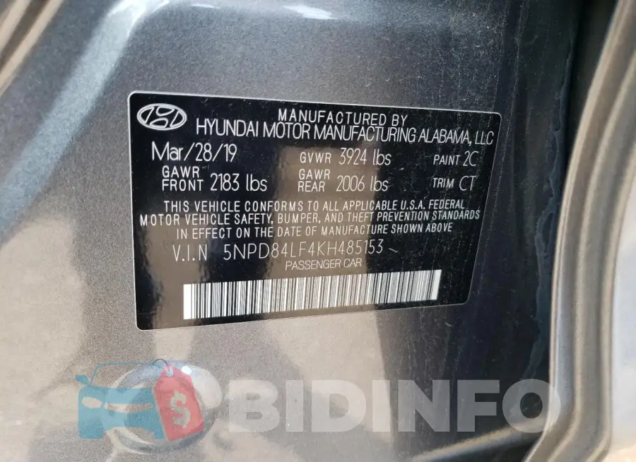 5NPD84LF4KH485153 Photo# 12