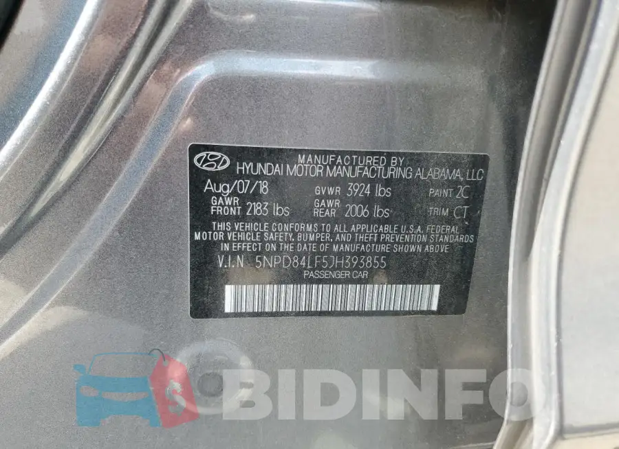 5NPD84LF5JH393855 Photo# 12