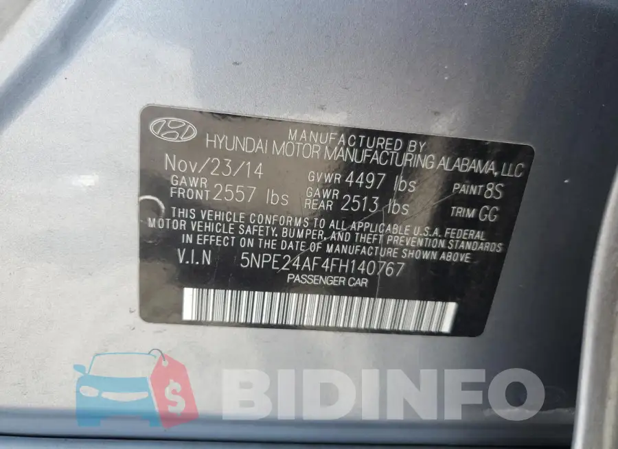 5NPE24AF4FH140767 Photo# 12