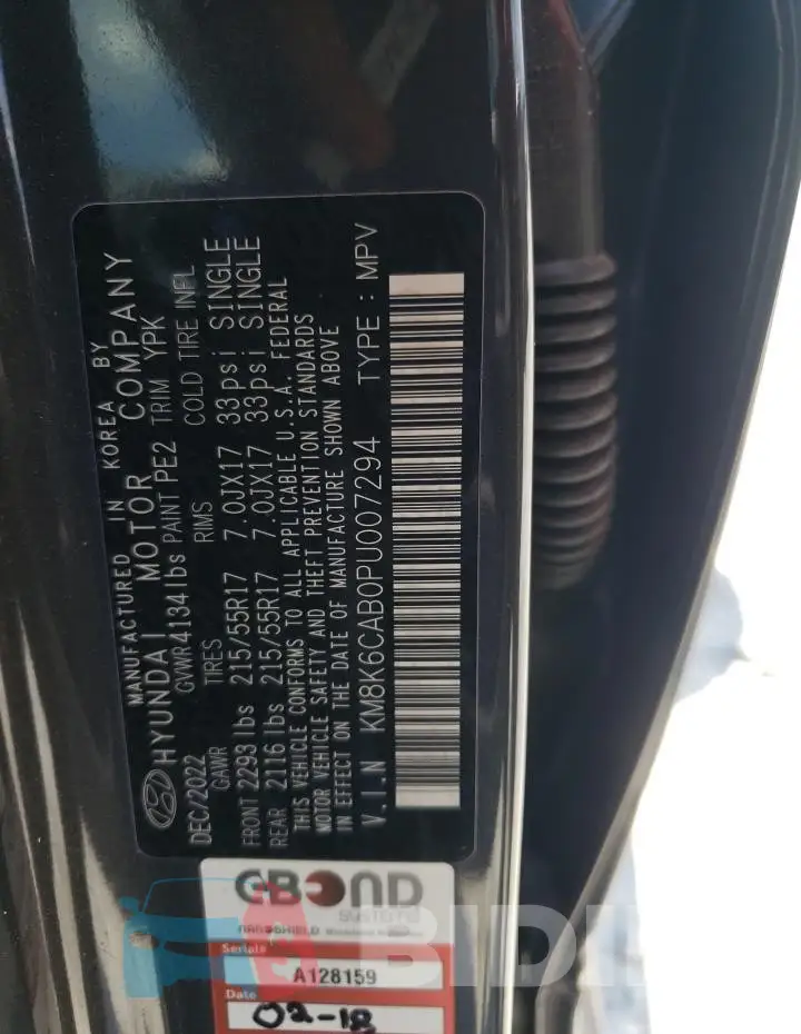 KM8K6CAB0PU007294 Photo# 14