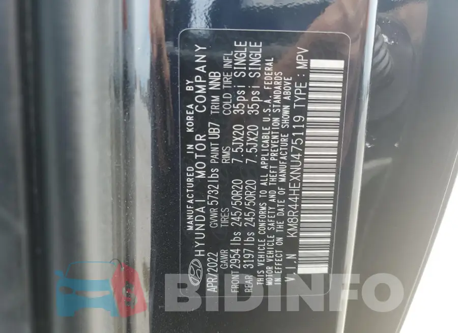 KM8R44HEXNU475119 Photo# 13