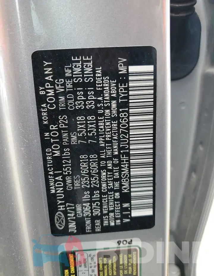 KM8SM4HF1JU270681 Photo# 13