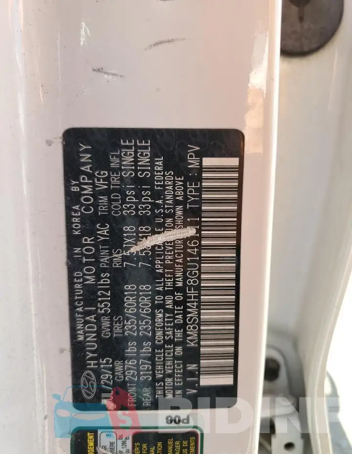 KM8SM4HF8GU146111 Photo# 13