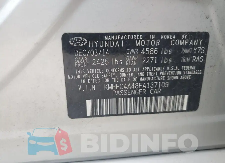 KMHEC4A48FA137109 Photo# 12