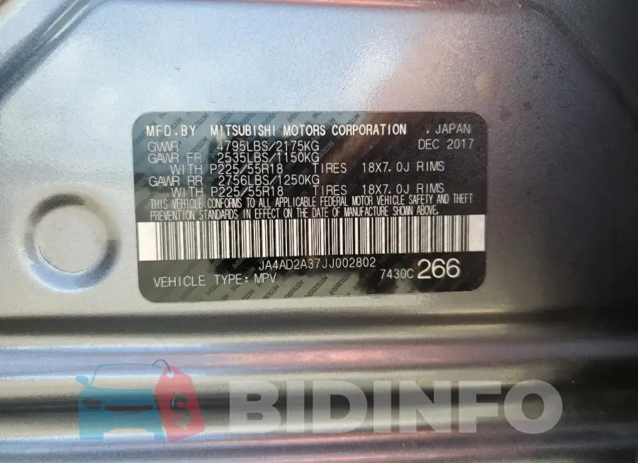JA4AD2A37JJ002802 Photo# 13