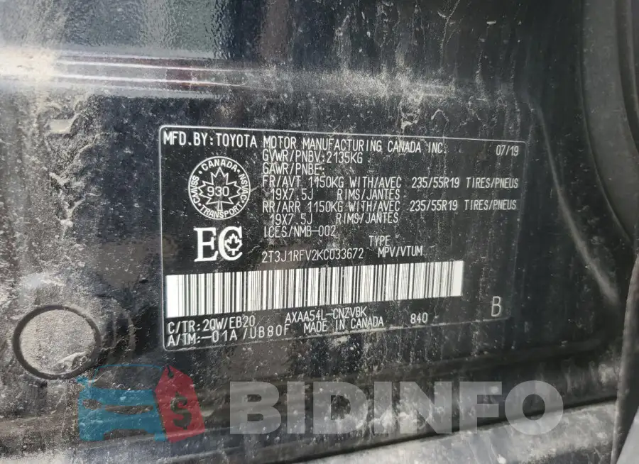 2T3J1RFV2KC033672 Photo# 12