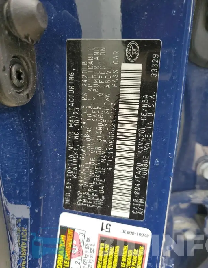 4T1C11AK0RU210177 Photo# 12