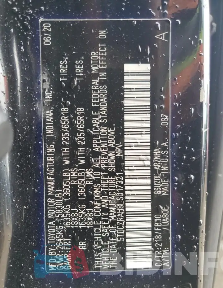 5TDCZRAH8LS017321 Photo# 14