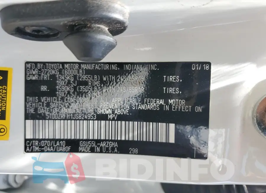 5TDDZRFH1JS824953 Photo# 14