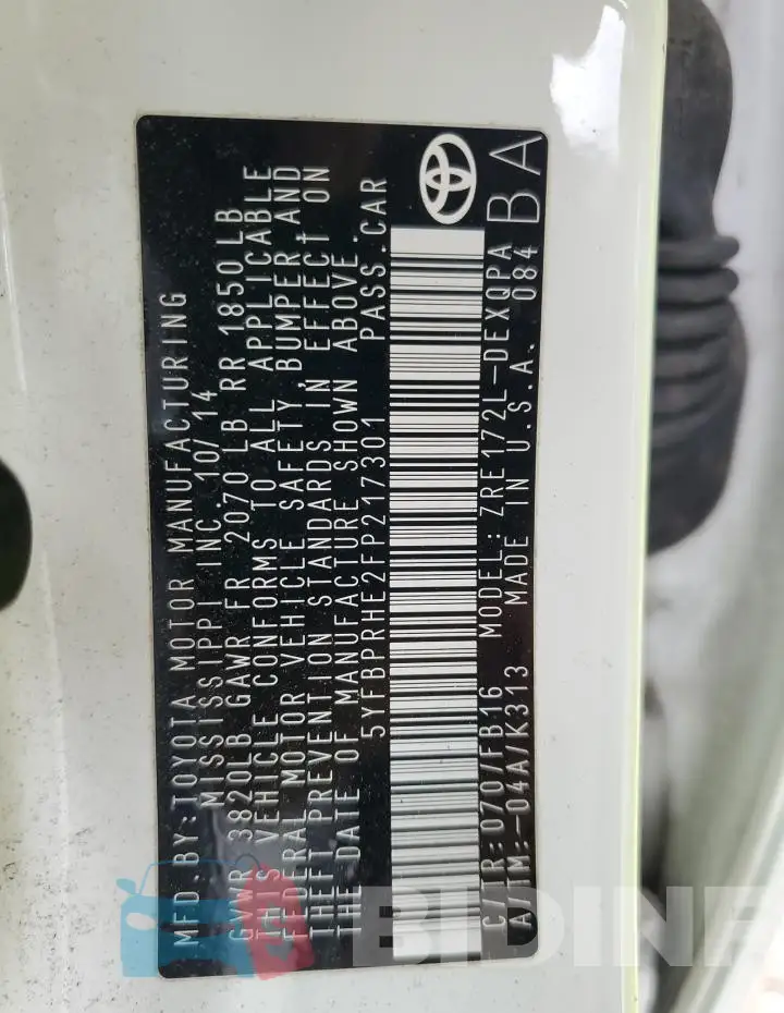 5YFBPRHE2FP217301 Photo# 13