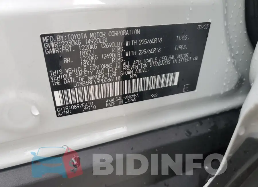 JTMB6RFV9PD086118 Photo# 13