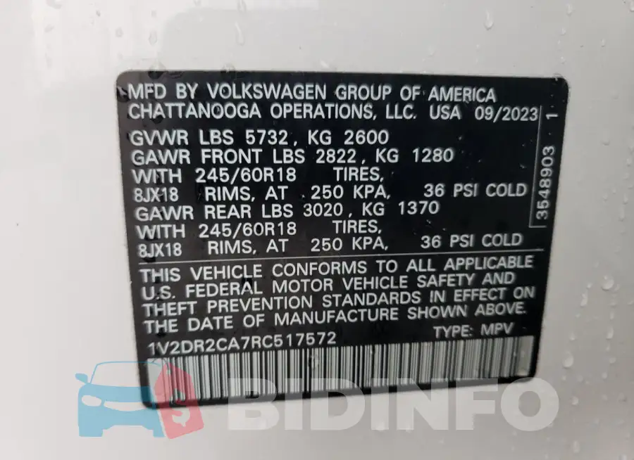 1V2DR2CA7RC517572 Photo# 13