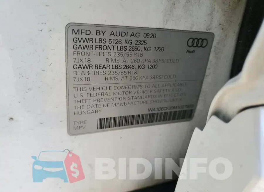 WA1DECF30M1027893 Photo# 12