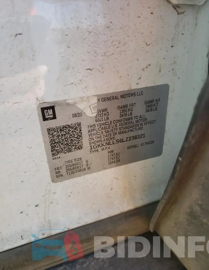 1GKKNLLS6LZ238321 Photo# 13