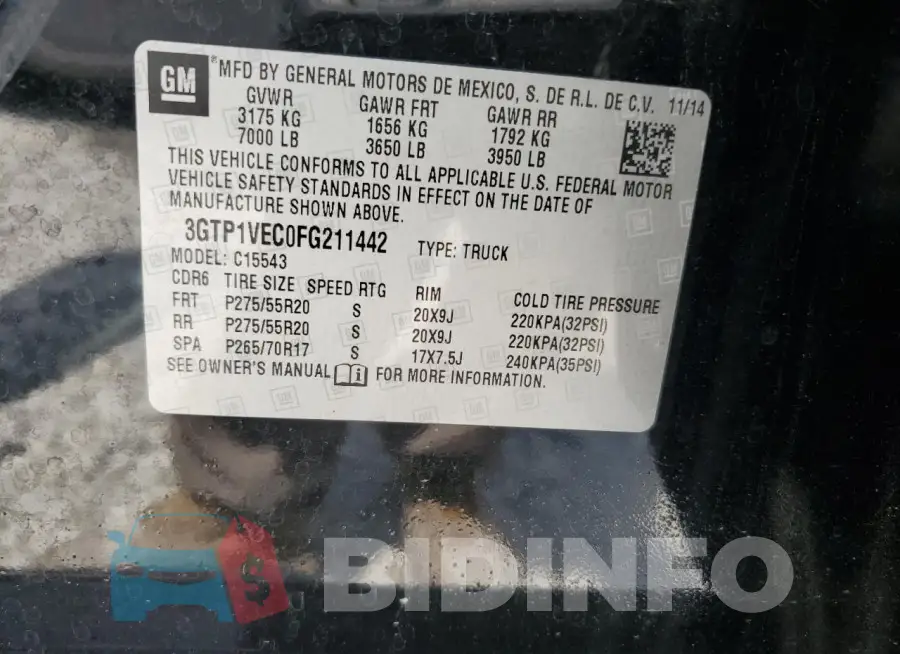 3GTP1VEC0FG211442 Photo# 12