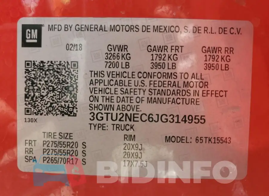 3GTU2NEC6JG314955 Photo# 13