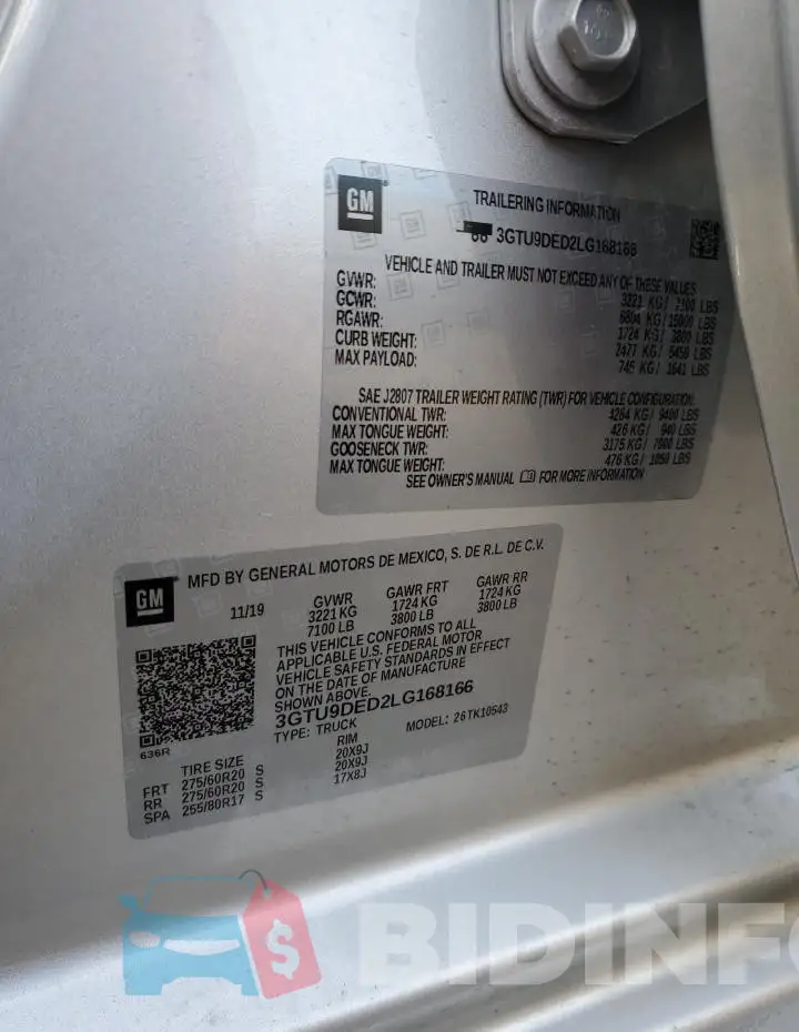 3GTU9DED2LG168166 Photo# 12