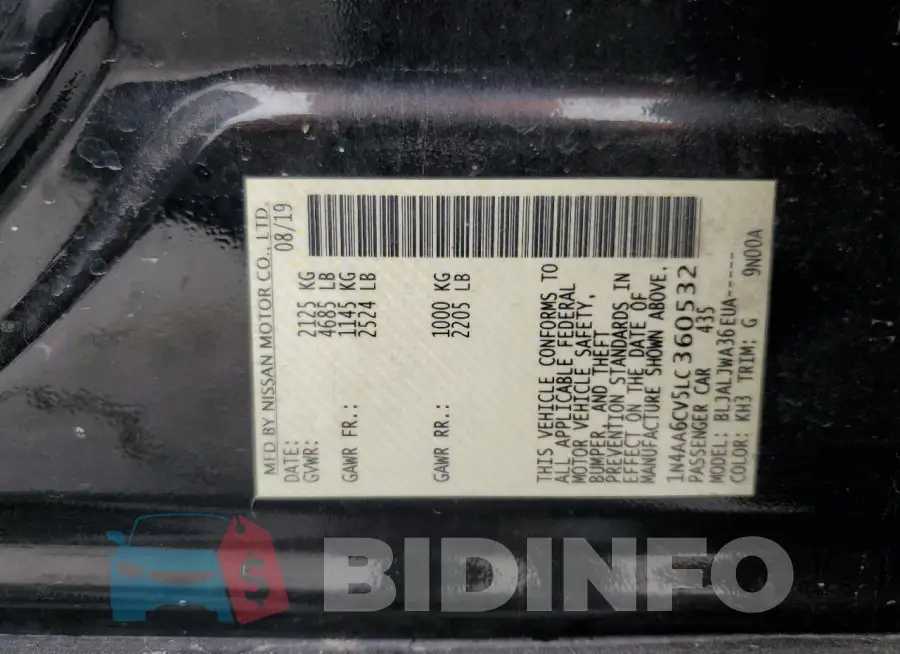 1N4AA6CV5LC360532 Photo# 12