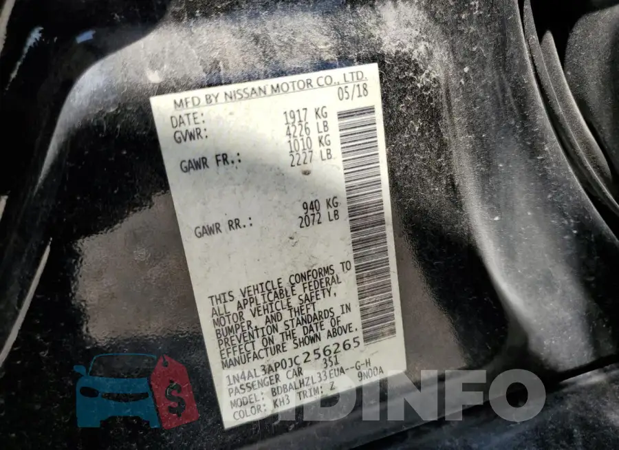 1N4AL3AP0JC256265 Photo# 12