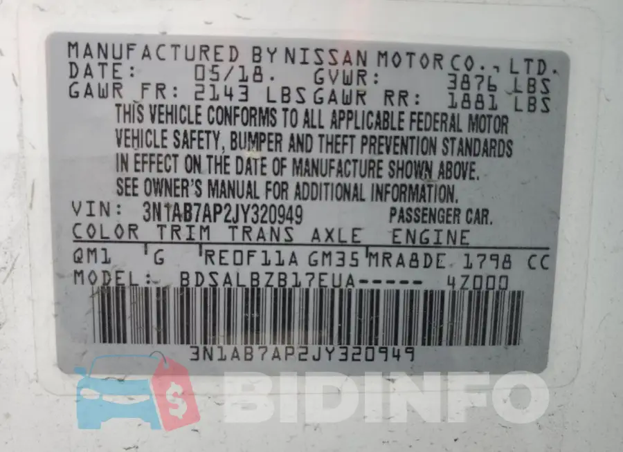 3N1AB7AP2JY320949 Photo# 12