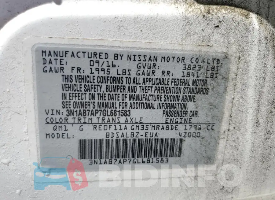 3N1AB7AP7GL681583 Photo# 12