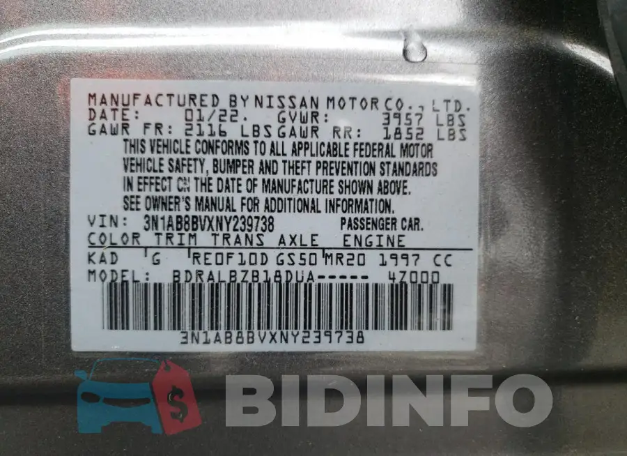 3N1AB8BVXNY239738 Photo# 12