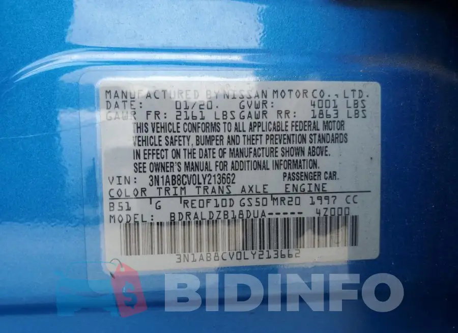 3N1AB8CV0LY213662 Photo# 12